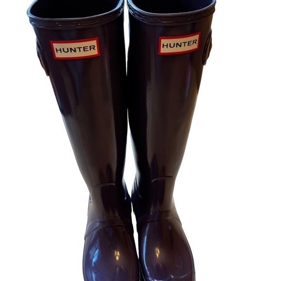 HUNTER Women's Original Adjustable Gloss Wellington Tall Rain Boots NWOT - Picture 2 of 9